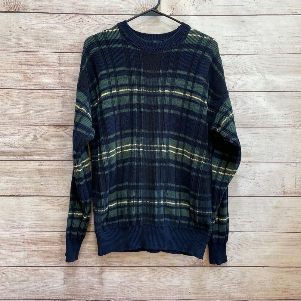 VINTAGE NAUTICA SWEATER IN BLUE AND GREEN STRIPES